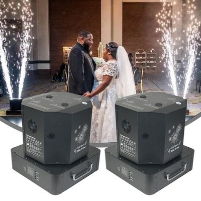 2PCS Black 1500W Double Double Head Spin Fireworks Sparkler Cold Spark Machine