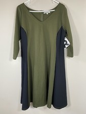 REBEL Rebel Wilson NWT Colorblock 3/4 Sleeve Knee Length Dress Stretch Size 1X