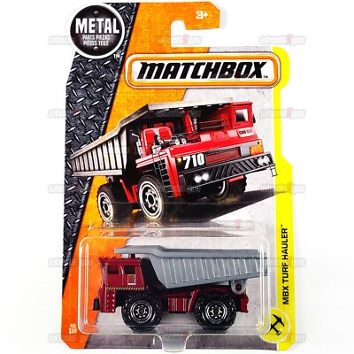 Matchbox MBX Construction Turf Hauler Dump Truck - 2017 Maroon & Gray 1:64 Scale Die-Cast