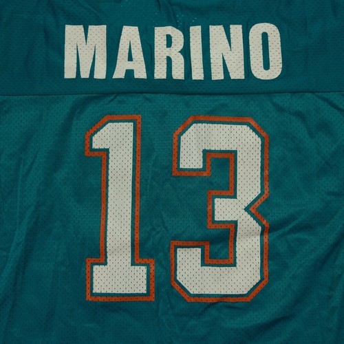 Rare maillot de football vintage CHAMPION Dan Marino Miami Dolphins NFL années 90 sarcelle 44 - Photo 12 sur 12