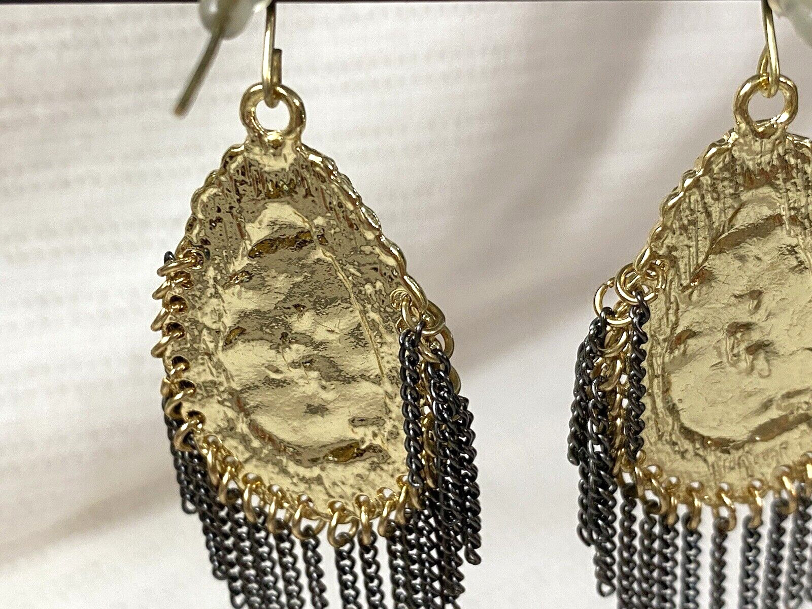 Multi Colored Stone Gold Tone Dangle/Drop Earrings - image 11