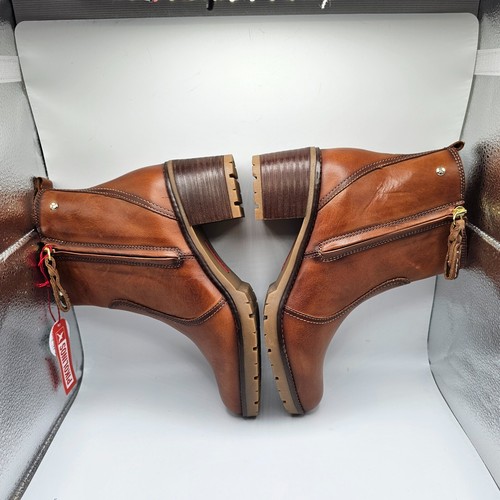 NIB Women's Pikolinos Llanes Leather Boots Side Zip Brandy Size EU 38 US 7.5-8 - Picture 5 of 8