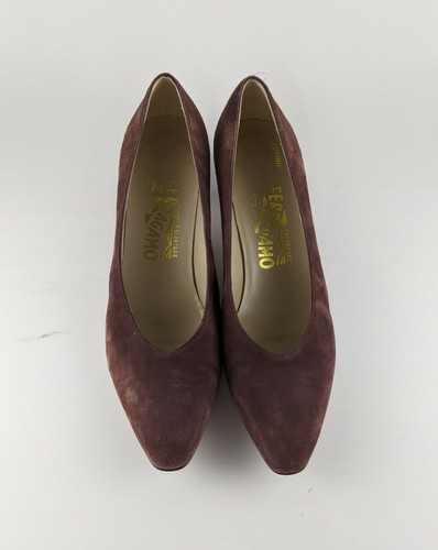 Salvatore Ferragamo Plum Pointed Heels DE 9070 340 Women's 8 AA Vintage - Picture 5 of 8