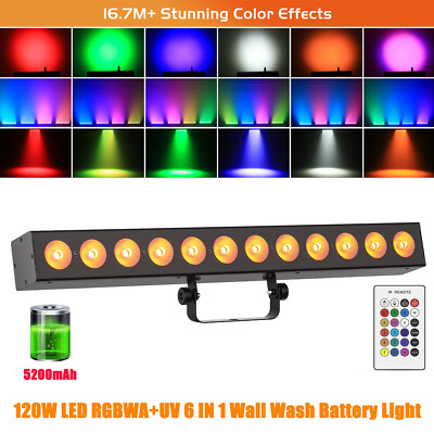 120W 12LED Wall Wash Bar Light DMX DJ Disco Party Strobe Stage Lighting W/Remote