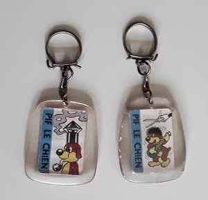 Détails Sur Lot 2 Porte Cles Anciens Pif Le Chien Bd Dessins Animes Keychain
