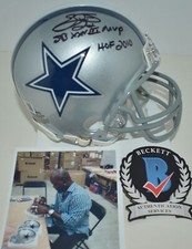 EMMITT SMITH AUTOGRAPHED VSR4 TB MINI HELMET DALLAS COWBOYS HOF SB MVP BECKETT