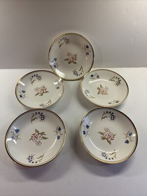 5 American Limoges China Glamour Greenway  22K 8'' Coupe Soup Salad Bowls 8''
