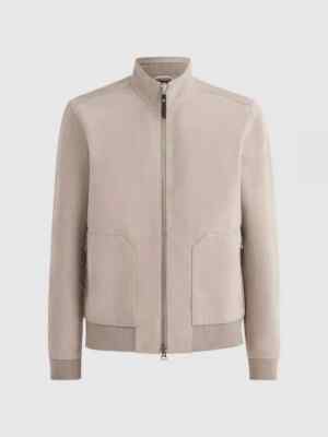 Handmade Stylish Men's Bomber Suede Leather Jacket Genuine Soft Lambskin Biker