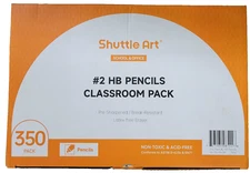 Shuttle Art Wood-Cased #2 HB Pencils, 350 Pack Sharpened Yellow Pencils with Era