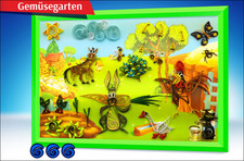 Bastel-Set Gemüsegarten 3D Bild  Frühling Tiere Pferd Hase Ostern Schmetterling