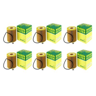 Mann Set of 6 Engine Oil Filters HU821x For Mercedes W211 W164 X164 W251