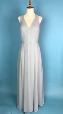 Azazie Formal Long Dress in Dolphin Grey Size 6 Pockets