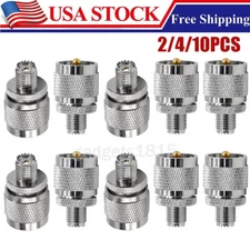 2/4/10Pcs UHF PL259 Male to Mini-UHF Female RF Coax Adapter Connectors Ham Radio