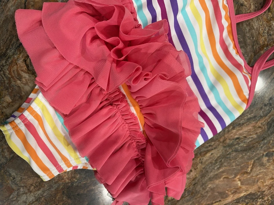 TRAJE DE BAÑO WAVE ZONE 12 Mo Bebé NIÑAS SUPER SUAVE CON VOLANTES 1 pieza Rosa Púrpura Tutú 1466 Foto 4 de 4