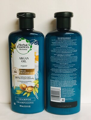 2 Bottles Herbal Essences Real Botanicals~Argan Oil Repair Shampoo