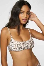 ONEILL LEO SURFSIDE BRALETTE Animal Print Swimsuit Bikini Top XS yse2023a