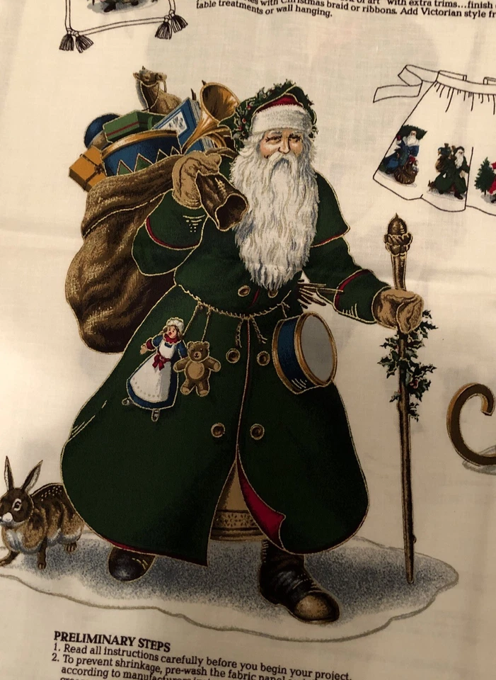 Fabric Applique Panel "Olde Father Christmas" Cranston Print Works 17" X 42" - Image 3 of 4