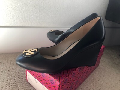 New Tory Burch Luna 85mm Black Wedges | eBay