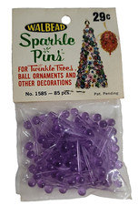 VTG New Walbead Sparkle Pins Bead 85 pc For Twinkle Trees No 1585 Craft Purple