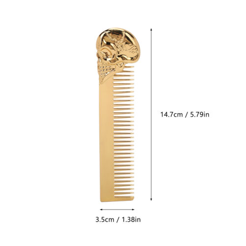 Portable Zinc Alloy Skull Pattern Pocket Beard Comb Prevents Static For Hair Sty - Picture 16 of 22