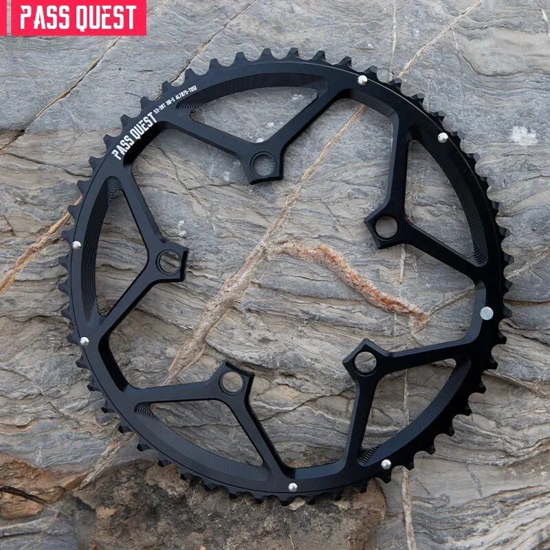 110BCD 5-Bolt Double Chainring AERO Chainring for Road Bike Gravel Bike 9/10/11S - Image 3 of 4