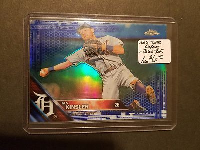2016 Topps Chrome Blue Refractors #163 Ian Kinsler 143/150 : Detroit Tigers