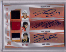 HISCHIER NOLAN PATRICK EICHEL 18 Leaf In The Game-Used Rookie 3X Patch Autograph