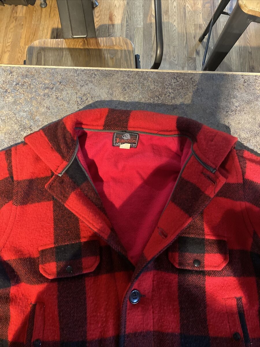 Vintage Mens Johnson Woolen Mills Mackinaw Buffalo Plaid Vintage Mens Johnson Woolen Mills Mackinaw Buffalo Plaid