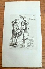original 1750 small woodcut by hans holbeine " fortune "