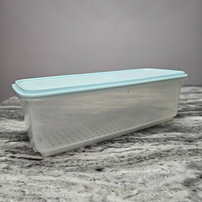 Vintage Tupperware Easy Crisp Container Robin's Egg Blue Lid Celery Keeper 782