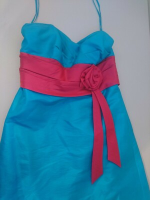strapless open back dress Tiffany's Prom Saniah Turquoise  The Dress Studio
