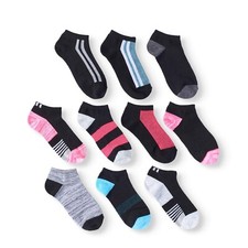 Athletic Works Women's No Show Socks Assorted Colors, 10 Pack Size 4-10 --A68--