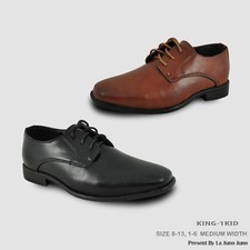 bravo Boy Dress Shoe KING-1KID Oxford Shoe Fashion Pointy Square Toe