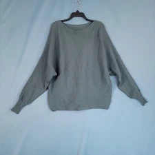 Wishlist Women's Long Sleeve Sweatshirt Pullover Boat Neck Green Size M/L