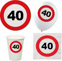 Geburtstags Party Set Deko 40 Jahre Geburtstag Partygeschirr Luftballon 44 Tlg.
