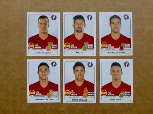 PANINI - EURO 2016 - SPAGNA Set Aggiornamento Adesivi - Thiago 367x Vazquez 368x+++