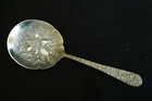 VINTAGE S KIRK & SON STERLING SILVER REPOUSSE FRUIT BERRY BON BON SERVER SPOON