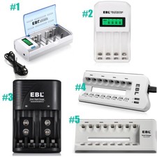 EBL 4 / 8 Slot Battery Charger For Ni-MH Ni-CD AA AAA Rechargeable Batteries