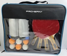 PRO-SPIN All-in-One Portable Ping Pong Paddle Set 4-Player Table Tennis Complete