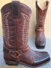 Sendra Boots Bikerboots Farmer Stiefel braun Leder Handmade Gr. 38 bis 44