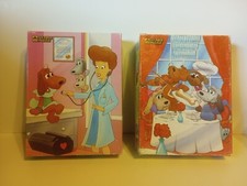 2 VINTAGE 1986 Pound Puppies 63 Piece Jigsaw Puzzles 100 Complete