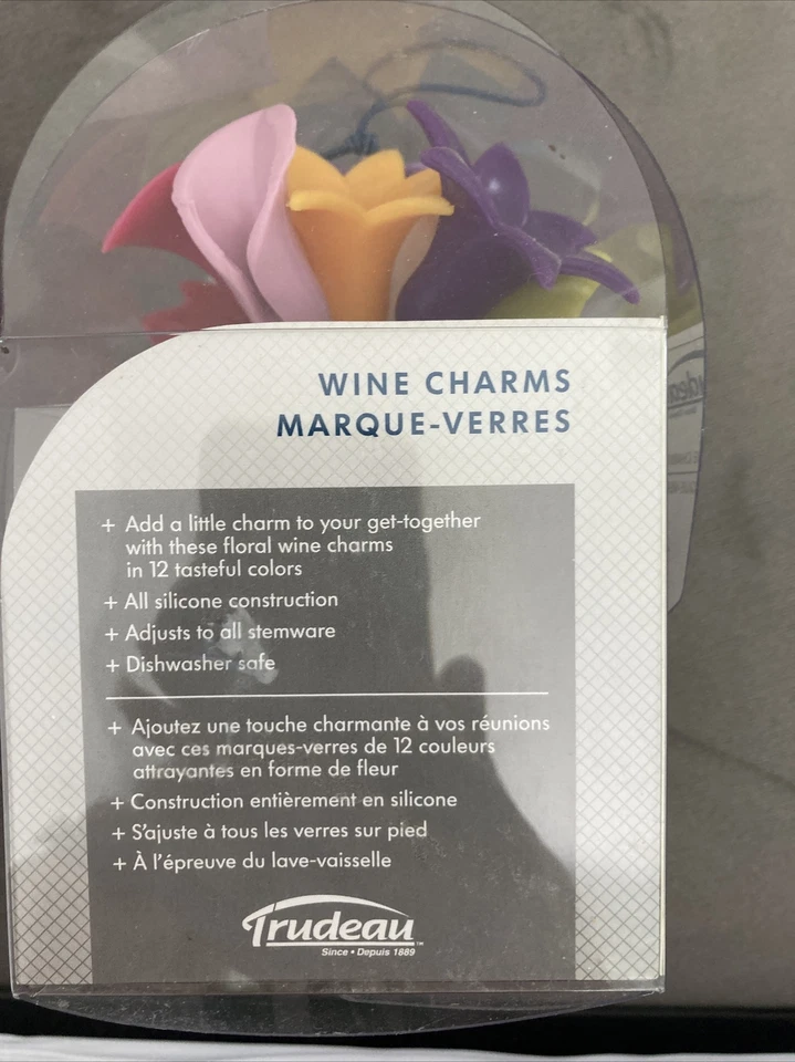 Dijes de vino Trudeau Maison de silicona con forma de flor - colores surtidos Foto 2 de 4