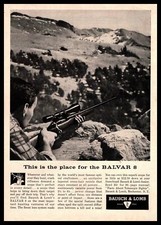 Mira para rifle Bausch & Lomb Balvar 1961 8 25¢ "Miras telescópicas" anuncio impreso manual