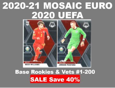 2021 Mosaic UEFA Euro 2020 Soccer Base w/ Rookies You Pick Complete Your Set