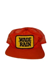 Vintage Louisville MFG WADE RAIN Patch Orange SnapBack Trucker Hat