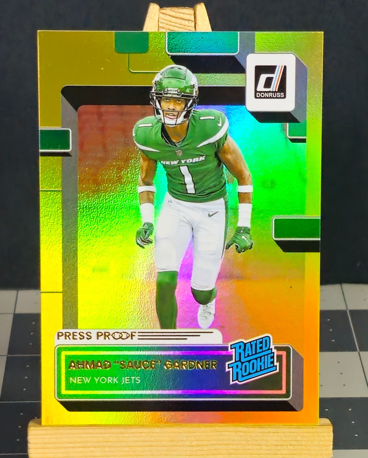 2022 Donruss #328 Ahmad Sauce Gardner RC PREMIUM PRESS PROOF JETS Rated Rookie