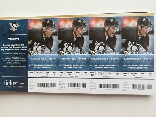Libretto 4 Biglietti Pittsburgh Penguins 2012-2013 Preseason Regular Playoffs - Foto 3 di 4