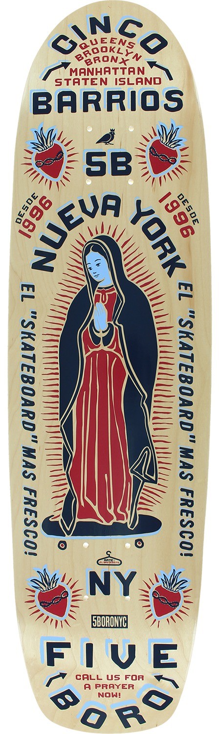 S Cinco Barrios Cruiser Skateboard Deck - 8" X 32"