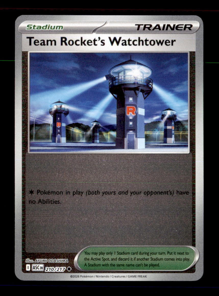 Team Rocket's Watchtower 210/217 Ascended Heroes Pokemon Reverse Holo NM