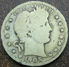 US 1905-S Barber Quarter  **